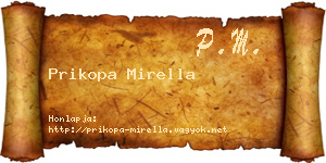 Prikopa Mirella névjegykártya